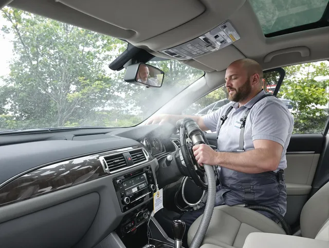 Concord Air Duct Cleaning specialist performing professional car duct cleaning in Concord