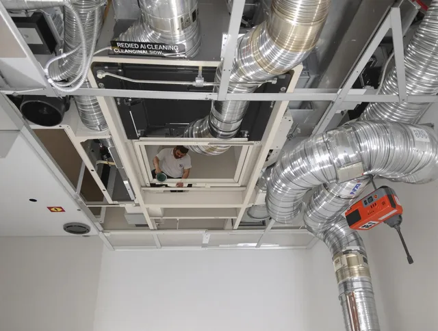 Concord Air Duct Cleaning technician performing detailed central duct system cleaning in Concord