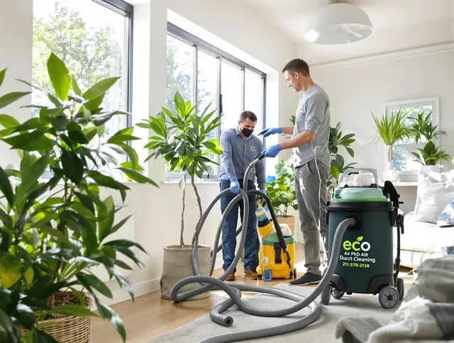Concord Air Duct Cleaning technician performing eco-friendly duct cleaning using sustainable methods in Concord