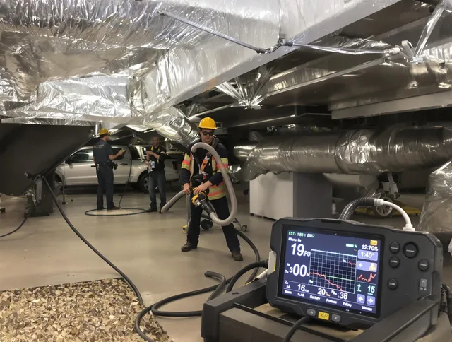 Professional negative pressure duct cleaning by Concord Air Duct Cleaning in Concord